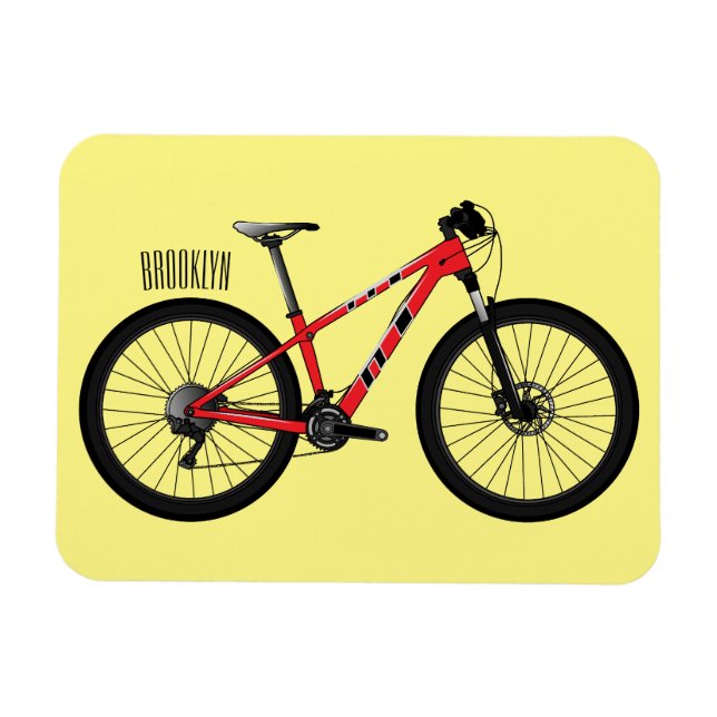 Bicycle cartoon illustration magnet (Horizontal)