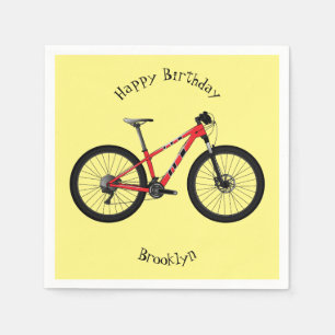 Bicycle cartoon illustration napkin