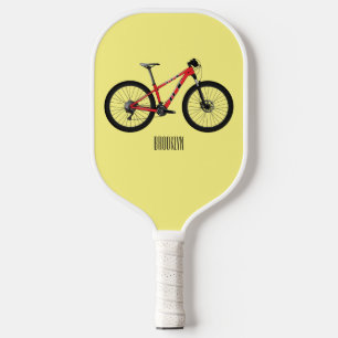 Bicycle cartoon illustration pickleball paddle