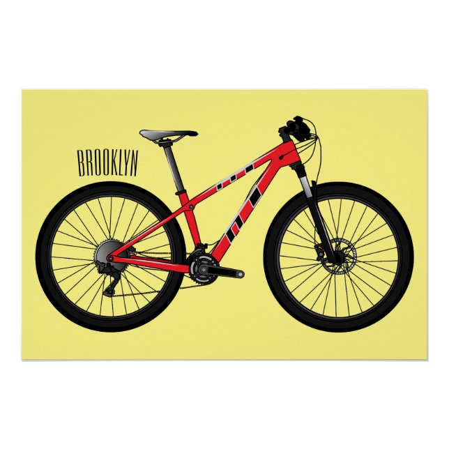Bicycle cartoon illustration poster (Front)