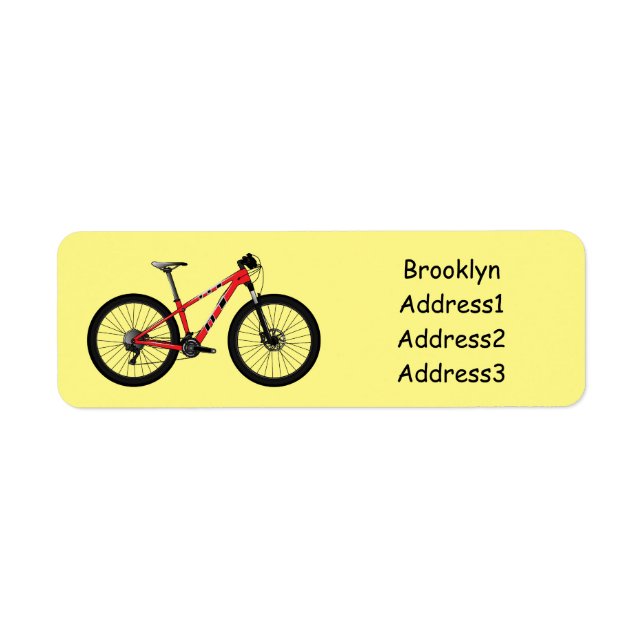 Bicycle cartoon illustration return address label (Front)
