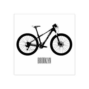 Bicycle cartoon illustration rubber stamp