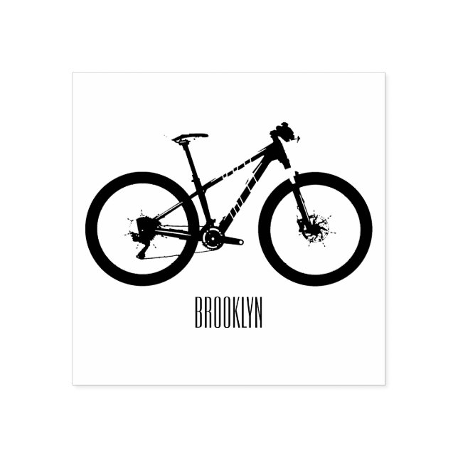 Bicycle cartoon illustration rubber stamp (Imprint)