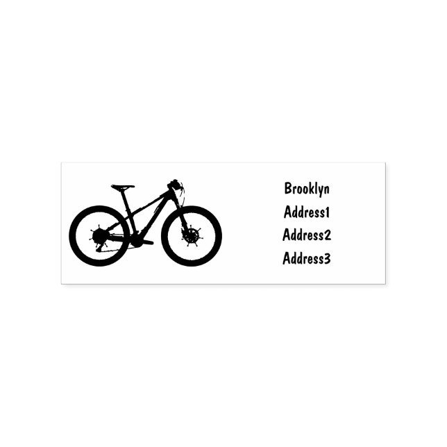 Bicycle cartoon illustration rubber stamp (Imprint)