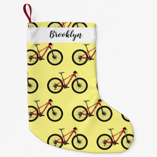 Bicycle cartoon illustration small christmas stocking