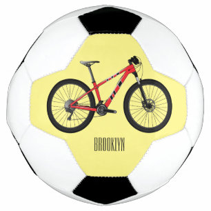 Bicycle cartoon illustration soccer ball