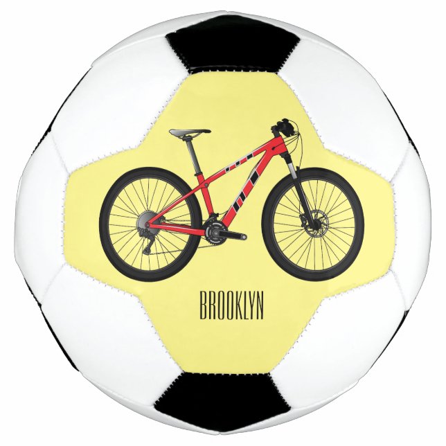 Bicycle cartoon illustration soccer ball (Front)