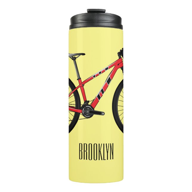 Bicycle cartoon illustration thermal tumbler (Front)