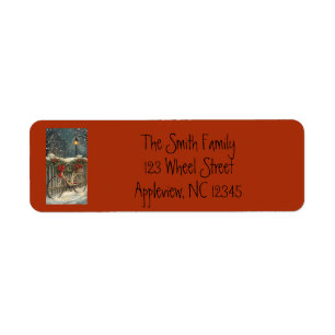 Bicycle Christmas Holiday Address Label  Return Address Label