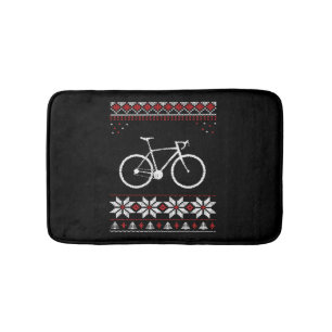 Bicycle Christmas Holiday Bath Mat
