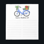 Bicycle Christmas Shopping List CUSTOM Holiday Notepad<br><div class="desc">Make your shopping lists in style with this customisable grocery shopping,  meal planning or to-do list notepad. Customise or add text to suit your needs. Keep or delete the lines too. Check my shop for more sizes and styles!</div>
