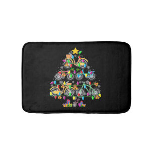Bicycle Christmas Tree Funny Biker Bicyclist Bath Mat