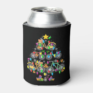 Bicycle Christmas Tree Funny Biker Bicyclist Can Cooler