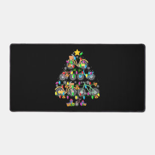 Bicycle Christmas Tree Funny Biker Bicyclist Desk Mat