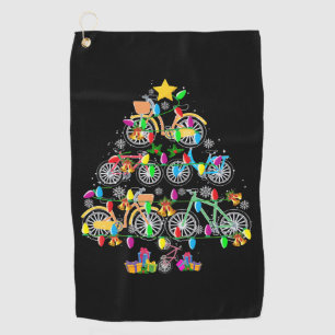Bicycle Christmas Tree Funny Biker Bicyclist Golf Towel