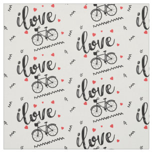 Bicycle cloth. I love bike rides. Red heart Fabric