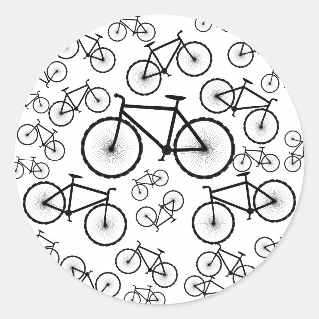 Bicycle Collage Classic Round Sticker (Front)