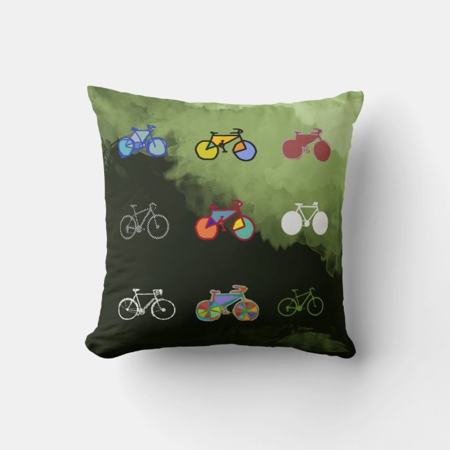 bicycle colour bikes cushion (Front)