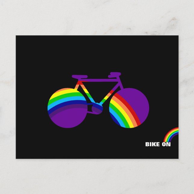bicycle & colour rainbow postcard (Front)