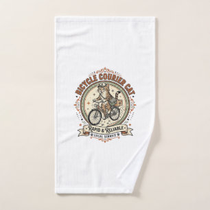 Bicycle Courier Cat Bicycle Courier Cat Vintage Ve Hand Towel