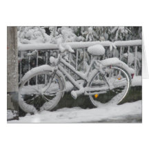 Bicycle Covered with Snow