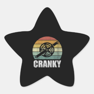 Bicycle Cranky Gifts Cycling Lovers Cranky Star Sticker