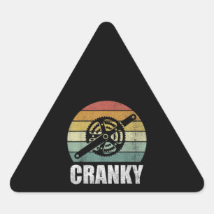 Bicycle Cranky Gifts Cycling Lovers Cranky Triangle Sticker