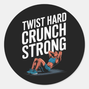 Bicycle Crunch Exercise Bodybuilding Fitness Worko Classic Round Sticker