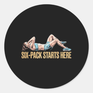 Bicycle Crunch Exercise Bodybuilding Fitness Worko Classic Round Sticker