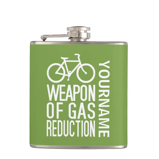 Bicycle custom colour & monogram flask (Front)