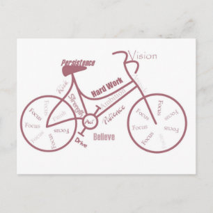 Bicycle, Cycle, Bike, Motivational Words Postcard