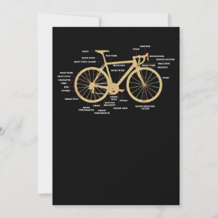 Bicycle Cycling Anatomy Road Bike Parts Biking Card