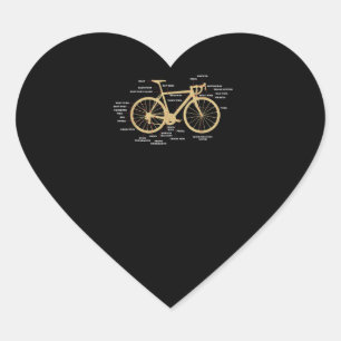 Bicycle Cycling Anatomy Road Bike Parts Biking Heart Sticker