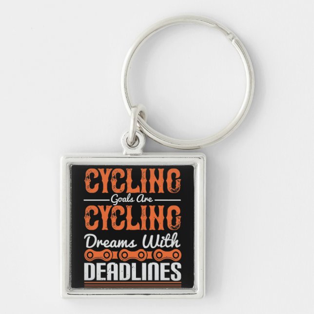 Bicycle -Cycling dreams with deadlines Key Ring (Front)