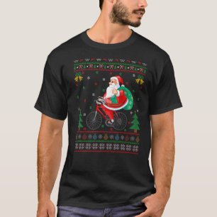 Bicycle Cycling Sports Ugly Cycling Santa Christma T-Shirt