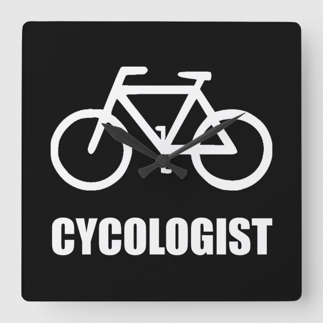 Bicycle Cycologist Square Wall Clock (Front)