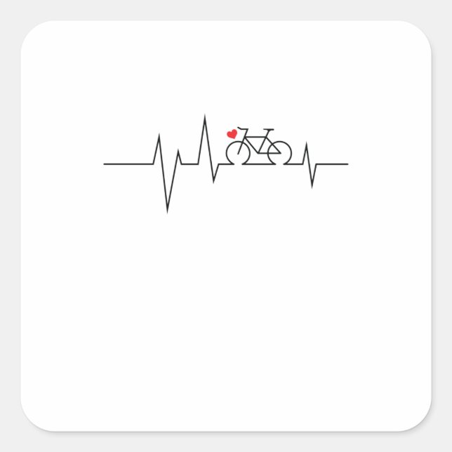 bicycle ECG Square Sticker (Front)