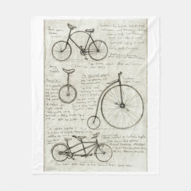 Bicycle Fleece Blanket (Front)