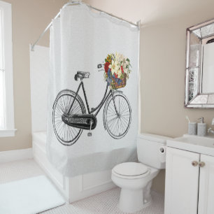 bicycle flower bike Shower Curtain