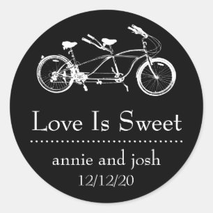 Bicycle For Two Love Is Sweet Labels (Black)