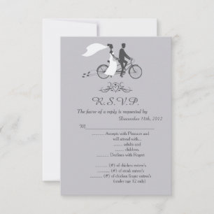 Bicycle For Two Wedding 3.5x5 R.S.V.P. Reply Card