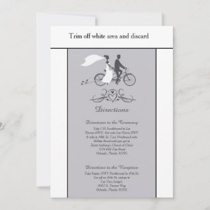 Bicycle For Two Wedding 3.5x6 Directions Card