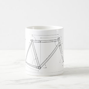 Bicycle Frame Geometry Diagram  Coffee Mug