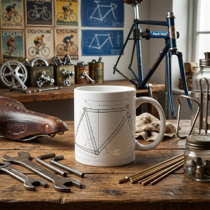 Bicycle Frame Geometry Diagram Coffee Mug