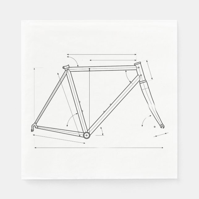Bicycle Frame Geometry Diagram  Napkin (Front)