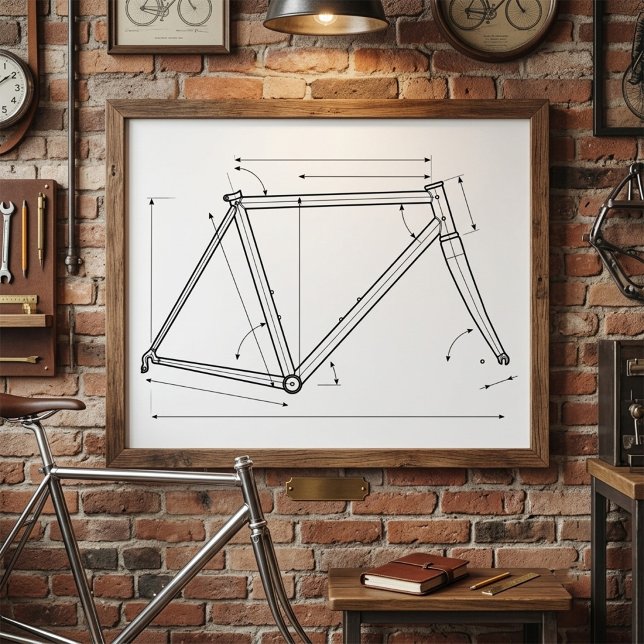 Bicycle Frame Geometry Diagram  Poster (Creator Uploaded)