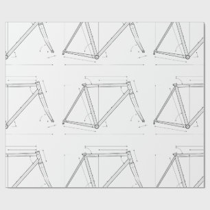 Bicycle Frame Geometry Diagram Wrapping Paper
