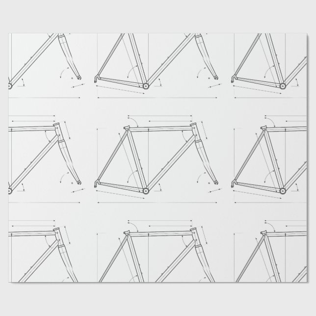Bicycle Frame Geometry Diagram  Wrapping Paper (Flat)