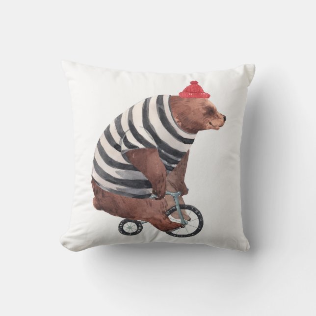 Bicycle Fun Bear Cushion (Front)
