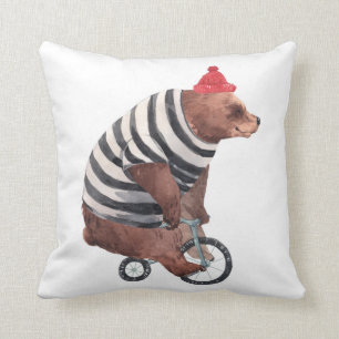 Bicycle Fun Bear Cushion